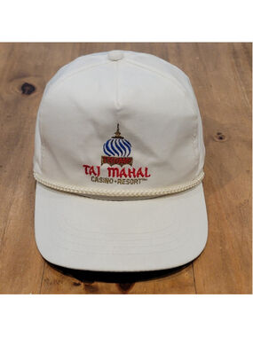 RARE Vintage Donald Trump Taj Mahal Casino Resort White Rope Snapback Hat Vtg 90
